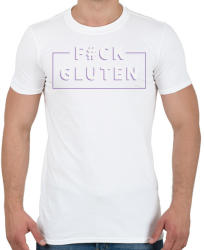 printfashion fcuk-gluten-white-purple - Férfi póló - Fehér (887155)