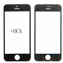 tel-szalk-02657 Üveg előlap, kerettel - LCD kijelző részegység nem-touch iPhone 5 fekete OEM(Cold Press) (tel-szalk-02657)