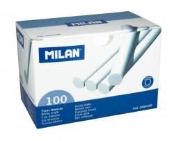 MILAN Fehér kréta MILAN, hengeres test, pormentes, táblára és asztfaltra ajánlott, 100 db-os (8411574037859)