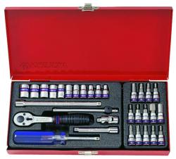 KING TONY 1/4" dugókulcs- és bitfejkészlet 12* 31 részes (2031MR) (2031MR)