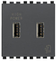 Vimar Alimentator USB dublu 5V 2, 1A 2 module gri antracit Vimar Eikon (VIM-20295)