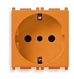 Vimar Priza modulara schuko 2P+T 16A P30 2 module VIMAR PLANA portocalie (VIM-14209.A)