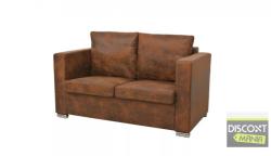  VID 2 személyes antik bőrhatású kanapé