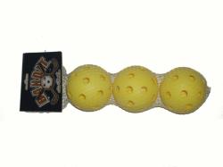 Acito Floorball labda szett Bandit, 3 db-os szett sárga szín, szabvány méret
