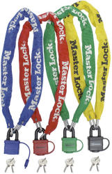 Master Lock Antifurt Master Lock lant cu lacat si cheie 900 x 6mm - diverse culori