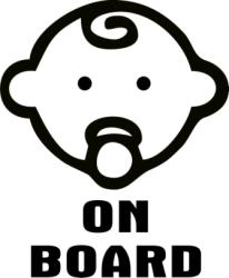 Baby on board fej 2 db plottervágott autós matrica applikáló fóliával