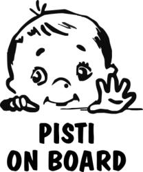 Baby on board integető fiús 2 db plottervágott autós matrica applikáló fóliával
