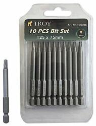 TROY Set de biti torx Cr-V Troy 22246, T25, 75 mm, 10 bucati (T22246) Set capete bit, chei tubulare