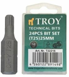 TROY Set de biti torx Troy 22216, T25, 25 mm, 24 bucati (T22216) Set capete bit, chei tubulare