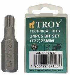 TROY Set de biti torx Troy 22217, T27, 25 mm, 24 bucati (T22217) Set capete bit, chei tubulare