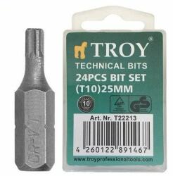 TROY Set de biti Troy 22213, T10, 25 mm, 24 bucati (T22213) Set capete bit, chei tubulare