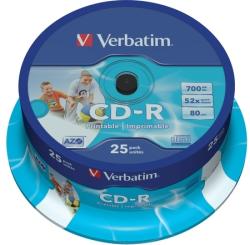 Verbatim CD-R 700MB 52x henger 25db nyomtatható (43439)