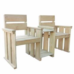 vidaXL Bancă de grădină cu 2 locuri, 150 cm, lemn de pin tratat (43260)