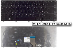 Acer Travelmate 8481, TimelineX 8481T MAGYAR fekete laptop billentyűzet, V117102BK1