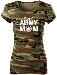 DRAGOWA tricou de damă camuflaj army mom, 150g/m2