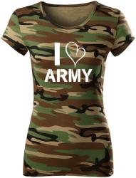 DRAGOWA tricou de damă camuflaj i love army, 150g/m2