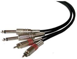 ibiza Cablu 2x RCA tata la 2x Jack 6.35 mono 1.5m (CM1.5RJ-2)