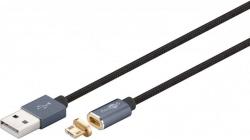 Goobay Cablu USB 2.0 cu mufa magnetica micro USB 1.2m negru Goobay (72750)