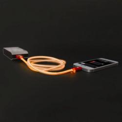 Delight Cablu luminos portocaliu de date si incarcare iPhone 5 5S 5C 6 6plus iPod iPad USB (55426OR)