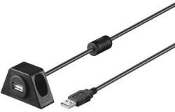 Goobay Cablu prelungitor 2m USB 2.0 Hi-Speed Cupru dublu ecranat cu montare pe birou Goobay (93351) - sogest
