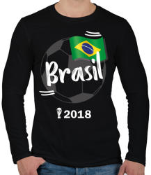 printfashion Brazília - Férfi hosszú ujjú póló - Fekete (914205)