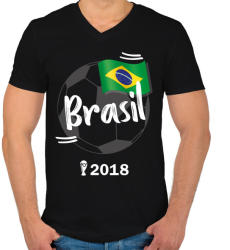 printfashion Brazília - Férfi V-nyakú póló - Fekete (914198)