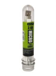 GOLF Cablu Golf Diamond2 Micro USB 46M 1m 2.4A alb (GC-46M-W)