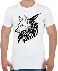 printfashion Wolf Black - Férfi póló - Fehér (916641)