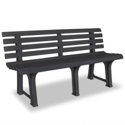 vidaXL Bancă de grădină, antracit, 145, 5 cm, plastic (43585)
