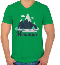 printfashion Mountain - Férfi V-nyakú póló - Zöld (919274)