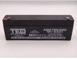 TED Electric Acumulator 12V 2.5Ah VRLA, AGM 178mm x 35mm x 60mm TED