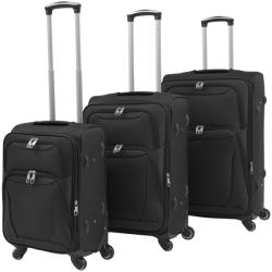 vidaXL 91315 3 piese negru Valiza