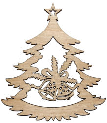  Fa karácsonyfadísz - fenyőfa haranggal