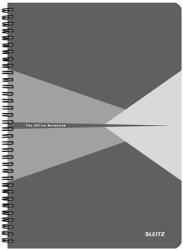 Leitz Spirálfüzet, A4, vonalas, 90 lap, laminált karton borító, LEITZ Office, szürke (E46480085) (46481085)