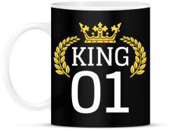 printfashion King póló - KING 01 - Bögre - Fekete (922421)
