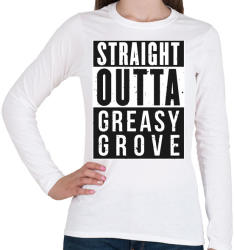printfashion Greasy Grove - Női hosszú ujjú póló - Fehér (927551)