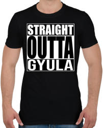 printfashion Straight Outta Gyula - Férfi póló - Fekete (934594)