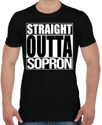 printfashion Straight Outta Sopron - Férfi póló - Fekete (934968)