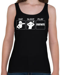 printfashion Eat, Sleep, Play Fortnite - Női atléta - Fekete (948472)