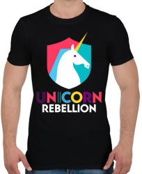 printfashion Unikornis lázadás - Férfi póló - Fekete (950115)