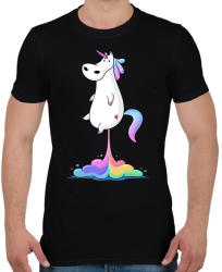 printfashion Egyszarvú puki - Férfi póló - Fekete (950302)