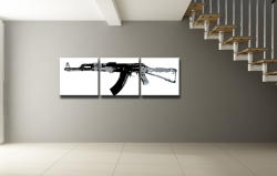  Kézzel festett vászonképek POP Art Kalashnikov ka (pop art)