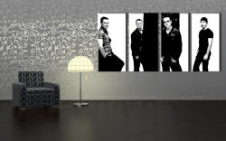 Kézzel festett POP Art festmény U2 fekete színben 4 db U2 | különböző méretek