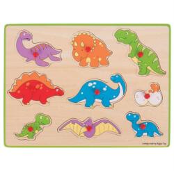 Bigjigs Toys Puzzle Din Lemn Incastru - Dinozauri - Bigjigs (bj257)