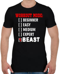 printfashion Workout mode: BEAST - Férfi póló - Fekete (951985)