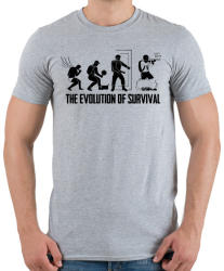 printfashion A túlélés evolúciója - Férfi póló - Sport szürke (959099)