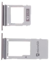 tel-szalk-003927 Samsung Galaxy A5 (2018) A530 / A8 (2018) fekete SIM & SD kártya tálca (1 SIM kártyás telefonhoz) (tel-szalk-003927)