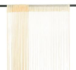 vidaXL Draperii cu franjuri, 2 buc. , 100 x 250 cm, crem (132402)