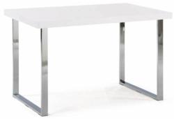 TEMPO KONDELA Étkezőasztal, fehér HG + króm, 130x80 cm, TALOS - mindigbutor