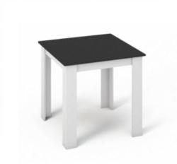 TEMPO KONDELA Étkezőasztal, fehér/fekete, 80x80 cm, KRAZ - mindigbutor